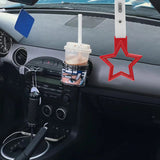 5-Star JDM Tsurikawa Drift Handle Strap – Universal Car Interior Hanging Charm, Red Ring & White PVC X2