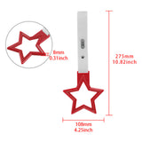 5-Star JDM Tsurikawa Drift Handle Strap – Universal Car Interior Hanging Charm, Red Ring & White PVC X2