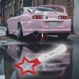 5-Star JDM Tsurikawa Drift Handle Strap – Universal Car Interior Hanging Charm, Red Ring & White PVC X1