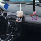 5-Star JDM Tsurikawa Drift Handle Strap – Universal Car Interior Hanging Charm, Galaxy Ring & Black PVC X1