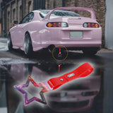 5-Star JDM Tsurikawa Drift Handle Strap – Universal Car Interior Hanging Charm, Galaxy Ring & Red PVC X1