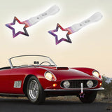 5-Star JDM Tsurikawa Drift Handle Strap – Universal Car Interior Hanging Charm, Galaxy Ring & White PVC X2