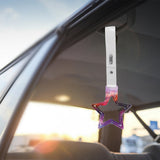 5-Star JDM Tsurikawa Drift Handle Strap – Universal Car Interior Hanging Charm, Galaxy Ring & White PVC X2