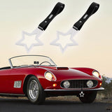 5-Star JDM Tsurikawa Drift Handle Strap – Universal Car Interior Hanging Charm, White Ring & Black PVC X2