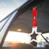 5-Star JDM Tsurikawa Drift Handle Strap – Universal Car Interior Hanging Charm, White Ring & Red PVC X2
