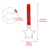 5-Star JDM Tsurikawa Drift Handle Strap – Universal Car Interior Hanging Charm, White Ring & Red PVC X2