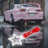 5-Star JDM Tsurikawa Drift Handle Strap – Universal Car Interior Hanging Charm, White Ring & Red PVC X1