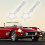 5-Star JDM Tsurikawa Drift Handle Strap – Universal Car Interior Hanging Charm, White Ring & White PVC X2
