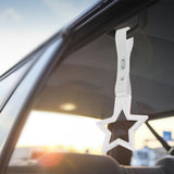5-Star JDM Tsurikawa Drift Handle Strap – Universal Car Interior Hanging Charm, White Ring & White PVC X2