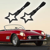 5-Star JDM Tsurikawa Drift Handle Strap – Universal Car Interior Hanging Charm, Black Ring & Carbon Fiber Pattern PVC X2
