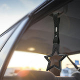 5-Star JDM Tsurikawa Drift Handle Strap – Universal Car Interior Hanging Charm, Black Ring & Carbon Fiber Pattern PVC X2