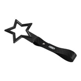 5-Star JDM Tsurikawa Drift Handle Strap – Universal Car Interior Hanging Charm, Black Ring & Carbon Fiber Pattern PVC X2