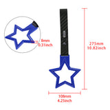 5-Star JDM Tsurikawa Drift Handle Strap – Universal Car Interior Hanging Charm, Blue Ring & Carbon Fiber Pattern PVC X2