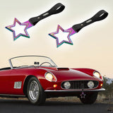 5-Star JDM Tsurikawa Drift Handle Strap – Universal Car Interior Hanging Charm, Neo Chrome Ring & Carbon Fiber Pattern PVC X2
