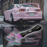 5-Star JDM Tsurikawa Drift Handle Strap – Universal Car Interior Hanging Charm, Neo Chrome Ring & Carbon Fiber Pattern PVC X1