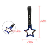 5-Star JDM Tsurikawa Drift Handle Strap – Universal Car Interior Hanging Charm, Burnt Blue Ring & Carbon Fiber Pattern PVC X2