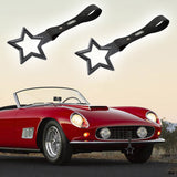 5-Star JDM Tsurikawa Drift Handle Strap – Universal Car Interior Hanging Charm, Carbon Fiber Style Ring & Carbon Fiber Pattern PVC X2