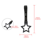 5-Star JDM Tsurikawa Drift Handle Strap – Universal Car Interior Hanging Charm, Carbon Fiber Style Ring & Carbon Fiber Pattern PVC X1