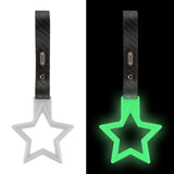 5-Star Glow-in-the-Dark JDM Tsurikawa Drift Handle Strap – Universal Car Interior Hanging Charm, White Ring & Carbon Fiber Pattern PVC X1