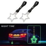 5-Star Glow-in-the-Dark JDM Tsurikawa Drift Handle Strap – Universal Car Interior Hanging Charm, White Ring & Carbon Fiber Pattern PVC X1