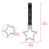 5-Star Glow-in-the-Dark JDM Tsurikawa Drift Handle Strap – Universal Car Interior Hanging Charm, White Ring & Carbon Fiber Pattern PVC X1