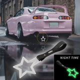 5-Star Glow-in-the-Dark JDM Tsurikawa Drift Handle Strap – Universal Car Interior Hanging Charm, White Ring & Carbon Fiber Pattern PVC X1