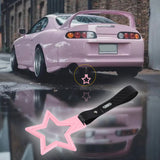 5-Star JDM Tsurikawa Drift Handle Strap – Universal Car Interior Hanging Charm, Pink Ring & Carbon Fiber Pattern PVC X1