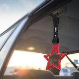5-Star JDM Tsurikawa Drift Handle Strap – Universal Car Interior Hanging Charm, Red Ring & Carbon Fiber Pattern PVC X1