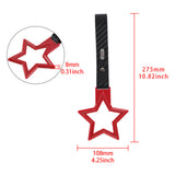 5-Star JDM Tsurikawa Drift Handle Strap – Universal Car Interior Hanging Charm, Red Ring & Carbon Fiber Pattern PVC X1