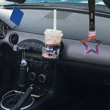 5-Star JDM Tsurikawa Drift Handle Strap – Universal Car Interior Hanging Charm, Galaxy Ring & Carbon Fiber Pattern PVC X2