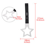 5-Star JDM Tsurikawa Drift Handle Strap – Universal Car Interior Hanging Charm, White Ring & Carbon Fiber Pattern PVC X2