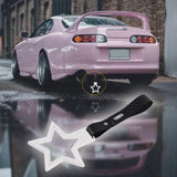 5-Star JDM Tsurikawa Drift Handle Strap – Universal Car Interior Hanging Charm, White Ring & Carbon Fiber Pattern PVC X1