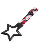 5-Star JDM Tsurikawa Drift Subway Train Bus Handle – Universal Car Interior Hanging Charm, Black Ring & Bosozoku Black Cats Pattern Retro Nylon Strap X1