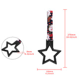 5-Star JDM Tsurikawa Drift Subway Train Bus Handle – Universal Car Interior Hanging Charm, Black Ring & Bosozoku Black Cats Pattern Retro Nylon Strap X1