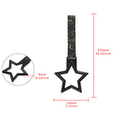 5-Star JDM Tsurikawa Drift Subway Train Bus Handle – Universal Car Interior Hanging Charm, Black Ring & Bosozoku Black Clouds Pattern Retro Nylon Strap X1