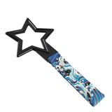 5-Star JDM Tsurikawa Drift Subway Train Bus Handle – Universal Car Interior Hanging Charm, Black Ring & Bosozoku Blue Waves Pattern Retro Nylon Strap X1