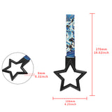 5-Star JDM Tsurikawa Drift Subway Train Bus Handle – Universal Car Interior Hanging Charm, Black Ring & Bosozoku Blue Waves Pattern Retro Nylon Strap X1