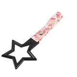 5-Star JDM Tsurikawa Drift Subway Train Bus Handle – Universal Car Interior Hanging Charm, Black Ring & Bosozoku Pink Flowers Pattern Retro Nylon Strap X1