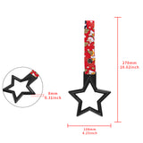 5-Star JDM Tsurikawa Drift Subway Train Bus Handle – Universal Car Interior Hanging Charm, Black Ring & Bosozoku Red Dogs Pattern Retro Nylon Strap X1