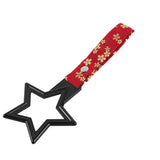 5-Star JDM Tsurikawa Drift Subway Train Bus Handle – Universal Car Interior Hanging Charm, Black Ring & Bosozoku Red Flowers Pattern Retro Nylon Strap X1