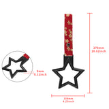 5-Star JDM Tsurikawa Drift Subway Train Bus Handle – Universal Car Interior Hanging Charm, Black Ring & Bosozoku Red Flowers Pattern Retro Nylon Strap X1