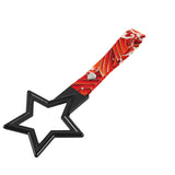 5-Star JDM Tsurikawa Drift Subway Train Bus Handle – Universal Car Interior Hanging Charm, Black Ring & Bosozoku Red Waves Pattern Retro Nylon Strap X1
