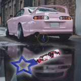 5-Star JDM Tsurikawa Drift Subway Train Bus Handle – Universal Car Interior Hanging Charm, Blue Ring & Bosozoku Black Cats Pattern Retro Nylon Strap X1