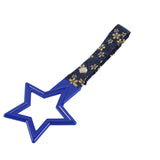 5-Star JDM Tsurikawa Drift Subway Train Bus Handle – Universal Car Interior Hanging Charm, Blue Ring & Bosozoku Blue Flowers Pattern Retro Nylon Strap X1