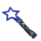 5-Star JDM Tsurikawa Drift Subway Train Bus Handle – Universal Car Interior Hanging Charm, Blue Ring & Bosozoku Blue Flowers Pattern Retro Nylon Strap X1