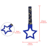 5-Star JDM Tsurikawa Drift Subway Train Bus Handle – Universal Car Interior Hanging Charm, Blue Ring & Bosozoku Blue Flowers Pattern Retro Nylon Strap X1