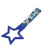 5-Star JDM Tsurikawa Drift Subway Train Bus Handle – Universal Car Interior Hanging Charm, Blue Ring & Bosozoku Blue Waves Pattern Retro Nylon Strap X1