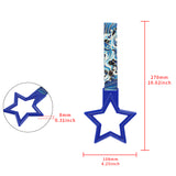 5-Star JDM Tsurikawa Drift Subway Train Bus Handle – Universal Car Interior Hanging Charm, Blue Ring & Bosozoku Blue Waves Pattern Retro Nylon Strap X1