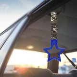 5-Star JDM Tsurikawa Drift Subway Train Bus Handle – Universal Car Interior Hanging Charm, Blue Ring & Bosozoku Green Waves Pattern Retro Nylon Strap X1