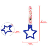 5-Star JDM Tsurikawa Drift Subway Train Bus Handle – Universal Car Interior Hanging Charm, Blue Ring & Bosozoku Pink Flowers Pattern Retro Nylon Strap X1